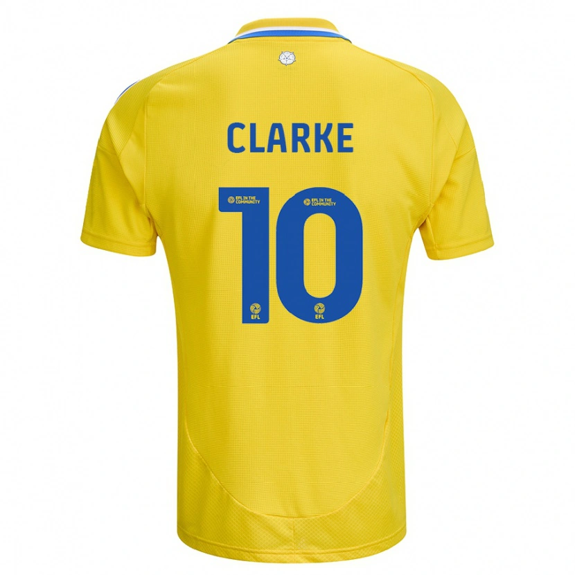 Danxen Mann Sarah Clarke #10 Gul Blå Bortetrøye Drakt Trøye 2024/25 Skjorter T-Skjorte