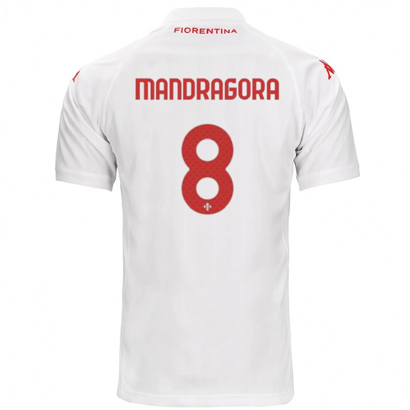 Danxen Mann Rolando Mandragora #8 Hvit Bortetrøye Drakt Trøye 2024/25 Skjorter T-Skjorte