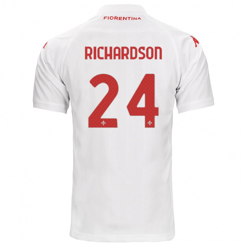 Danxen Mann Amir Richardson #24 Hvit Bortetrøye Drakt Trøye 2024/25 Skjorter T-Skjorte