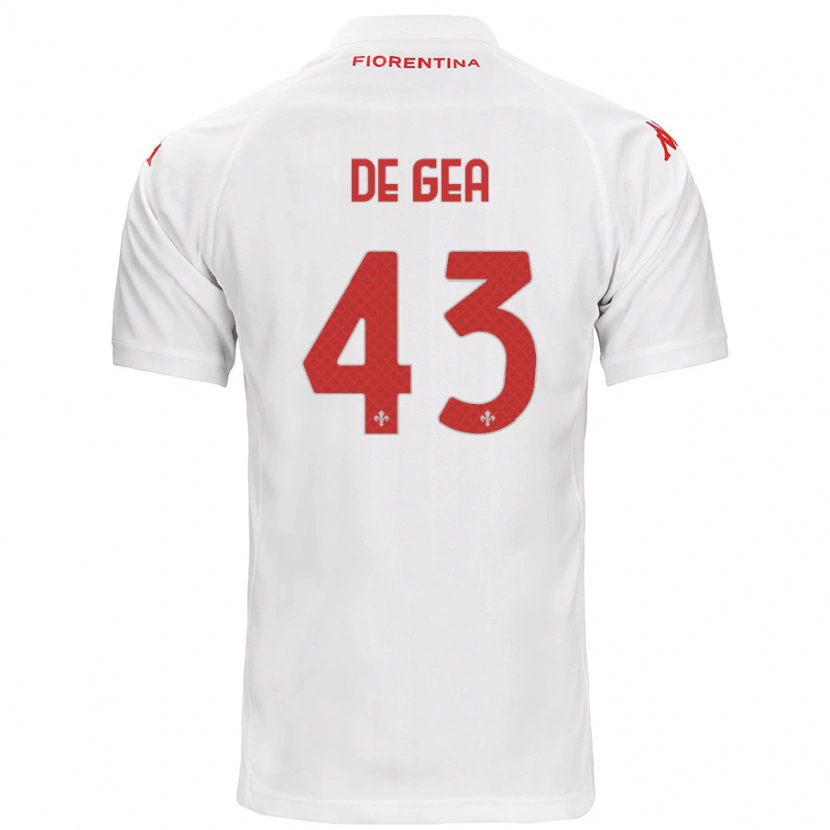 Danxen Mann David De Gea #43 Hvit Bortetrøye Drakt Trøye 2024/25 Skjorter T-Skjorte