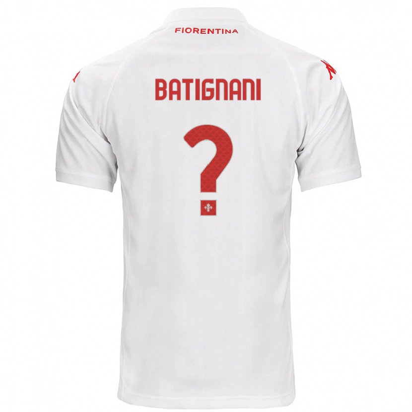 Danxen Mann Francesco Batignani #0 Hvit Bortetrøye Drakt Trøye 2024/25 Skjorter T-Skjorte