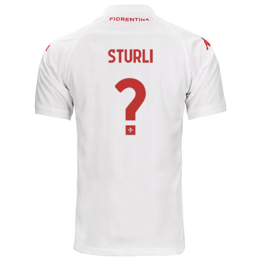 Danxen Mann Edoardo Sturli #0 Hvit Bortetrøye Drakt Trøye 2024/25 Skjorter T-Skjorte