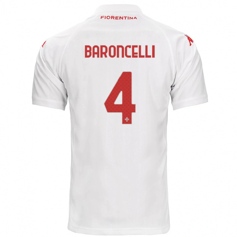 Danxen Mann Leonardo Baroncelli #4 Hvit Bortetrøye Drakt Trøye 2024/25 Skjorter T-Skjorte