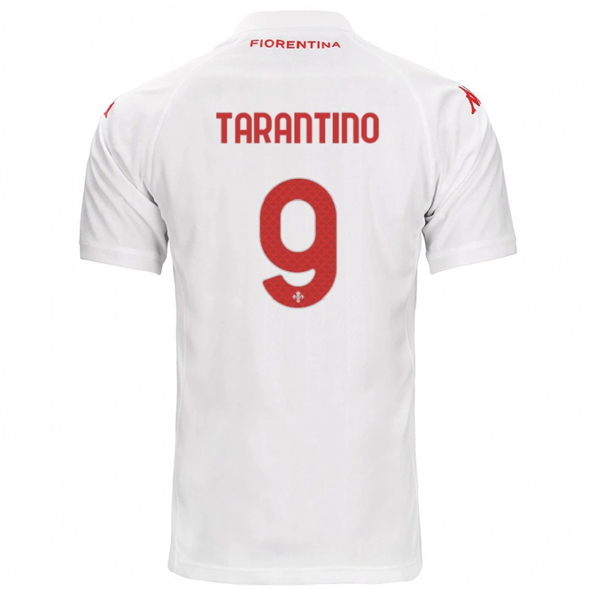 Danxen Mann Jacopo Tarantino #9 Hvit Bortetrøye Drakt Trøye 2024/25 Skjorter T-Skjorte