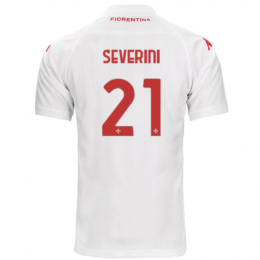 Danxen Mann Emma Severini #21 Hvit Bortetrøye Drakt Trøye 2024/25 Skjorter T-Skjorte