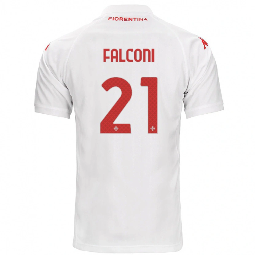 Danxen Mann Niccolò Falconi #21 Hvit Bortetrøye Drakt Trøye 2024/25 Skjorter T-Skjorte