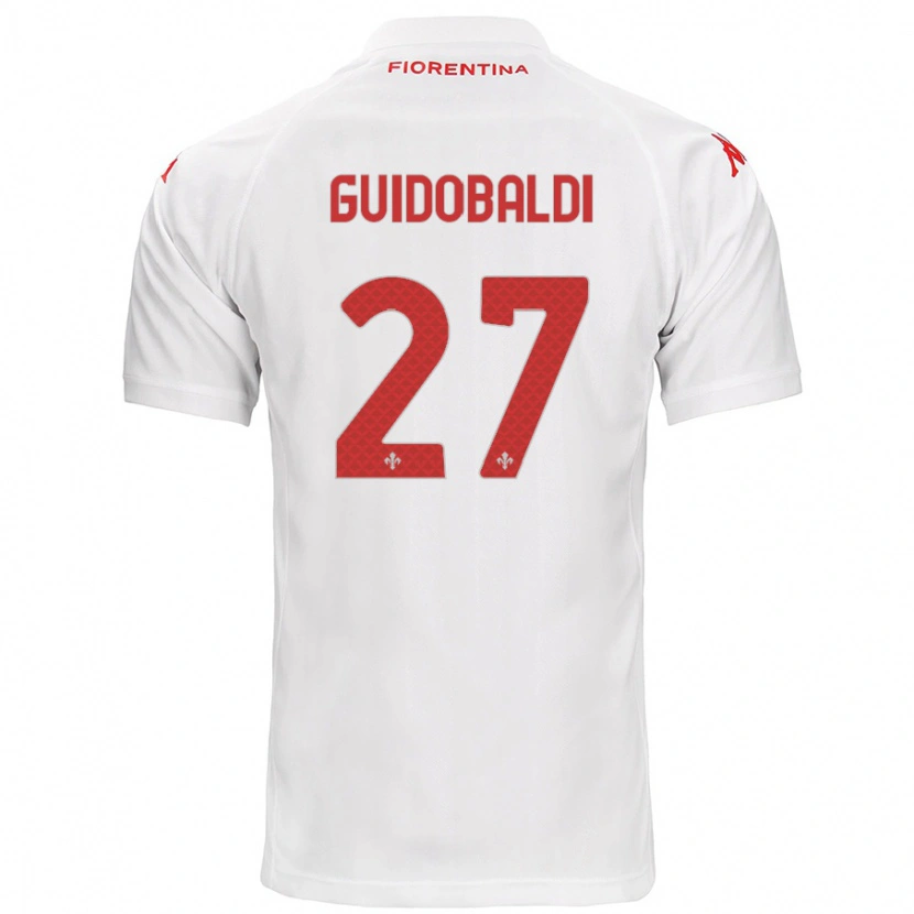 Danxen Mann Filippo Guidobaldi #27 Hvit Bortetrøye Drakt Trøye 2024/25 Skjorter T-Skjorte
