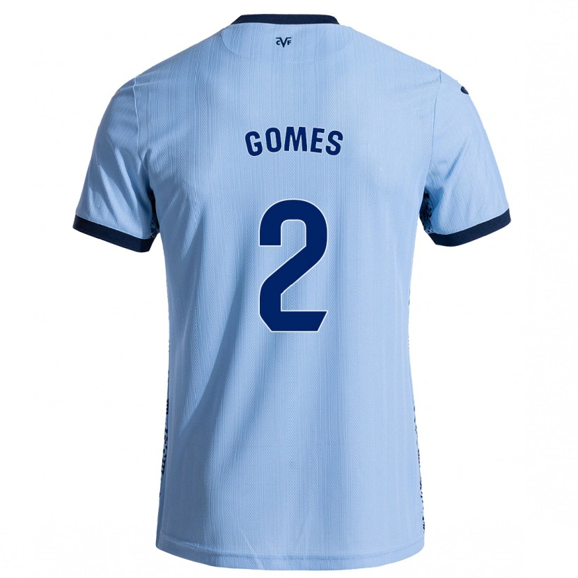 Danxen Mann Vique Gomes #2 Himmelblå Bortetrøye Drakt Trøye 2024/25 Skjorter T-Skjorte