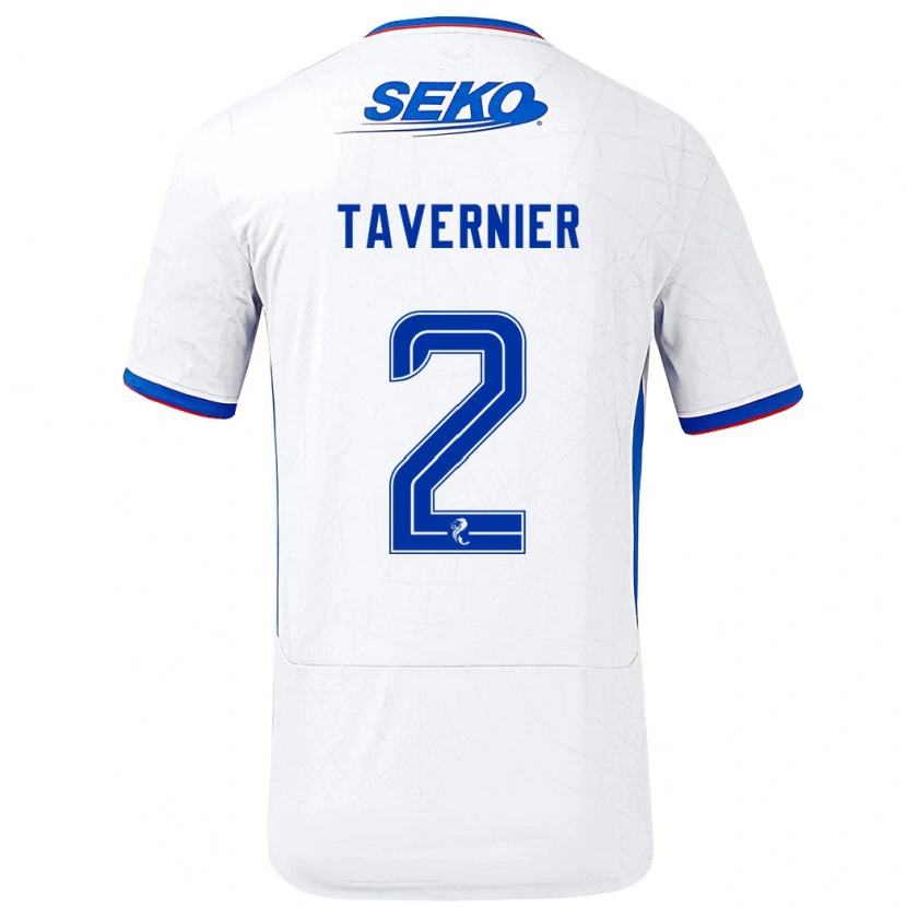 Danxen Mann James Tavernier #2 Hvit Blå Bortetrøye Drakt Trøye 2024/25 Skjorter T-Skjorte
