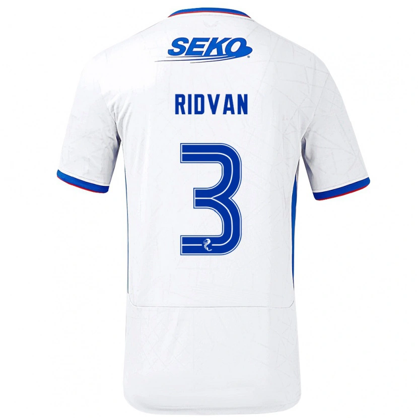 Danxen Mann Rıdvan Yılmaz #3 Hvit Blå Bortetrøye Drakt Trøye 2024/25 Skjorter T-Skjorte