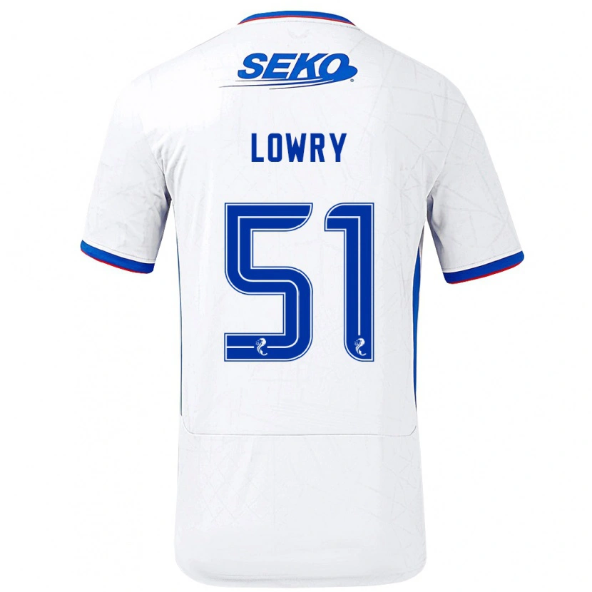 Danxen Mann Alex Lowry #51 Hvit Blå Bortetrøye Drakt Trøye 2024/25 Skjorter T-Skjorte