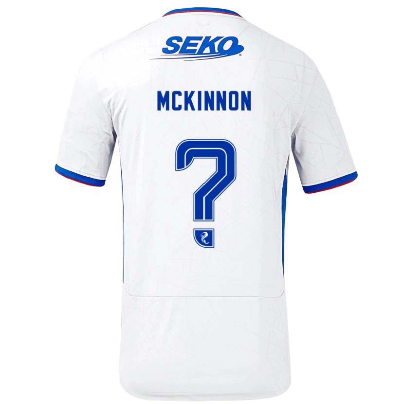Danxen Mann Cole Mckinnon #0 Hvit Blå Bortetrøye Drakt Trøye 2024/25 Skjorter T-Skjorte