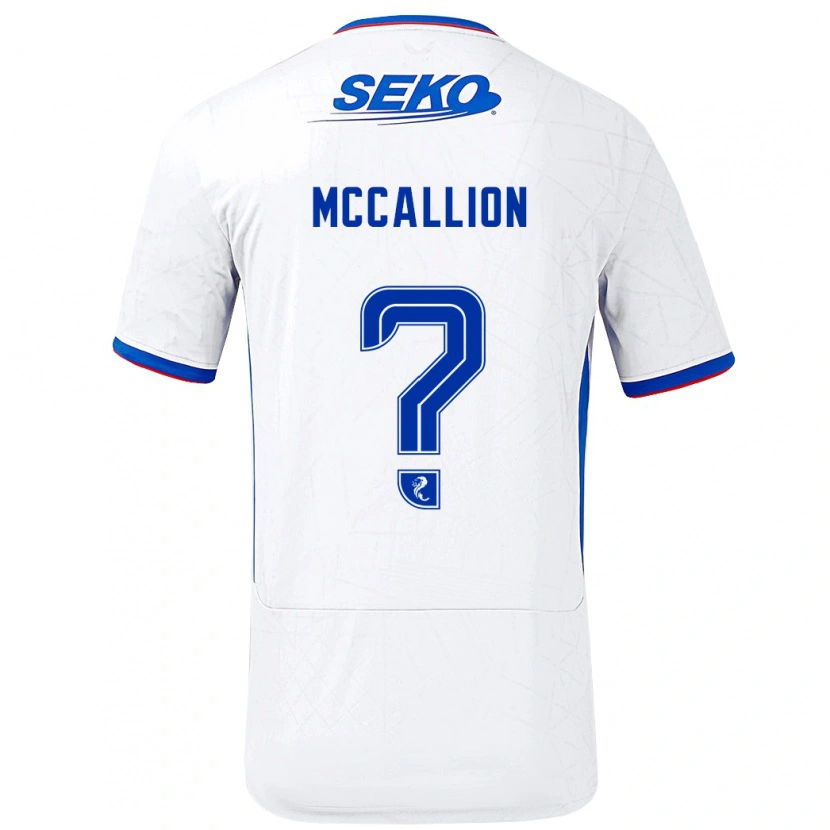 Danxen Mann Aiden Mccallion #0 Hvit Blå Bortetrøye Drakt Trøye 2024/25 Skjorter T-Skjorte