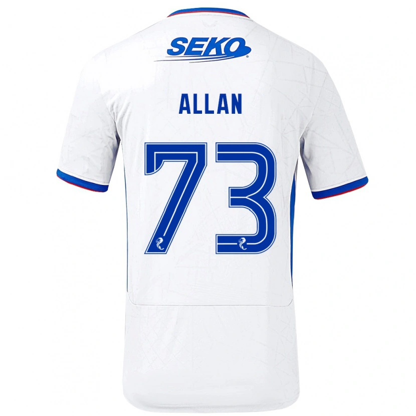Danxen Mann Connor Allan #73 Hvit Blå Bortetrøye Drakt Trøye 2024/25 Skjorter T-Skjorte