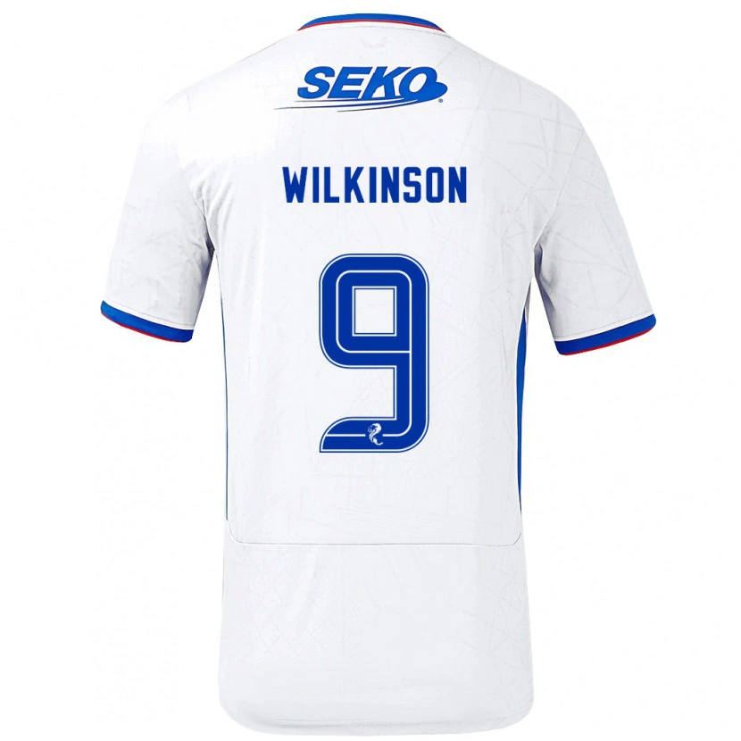 Danxen Mann Katie Wilkinson #9 Hvit Blå Bortetrøye Drakt Trøye 2024/25 Skjorter T-Skjorte