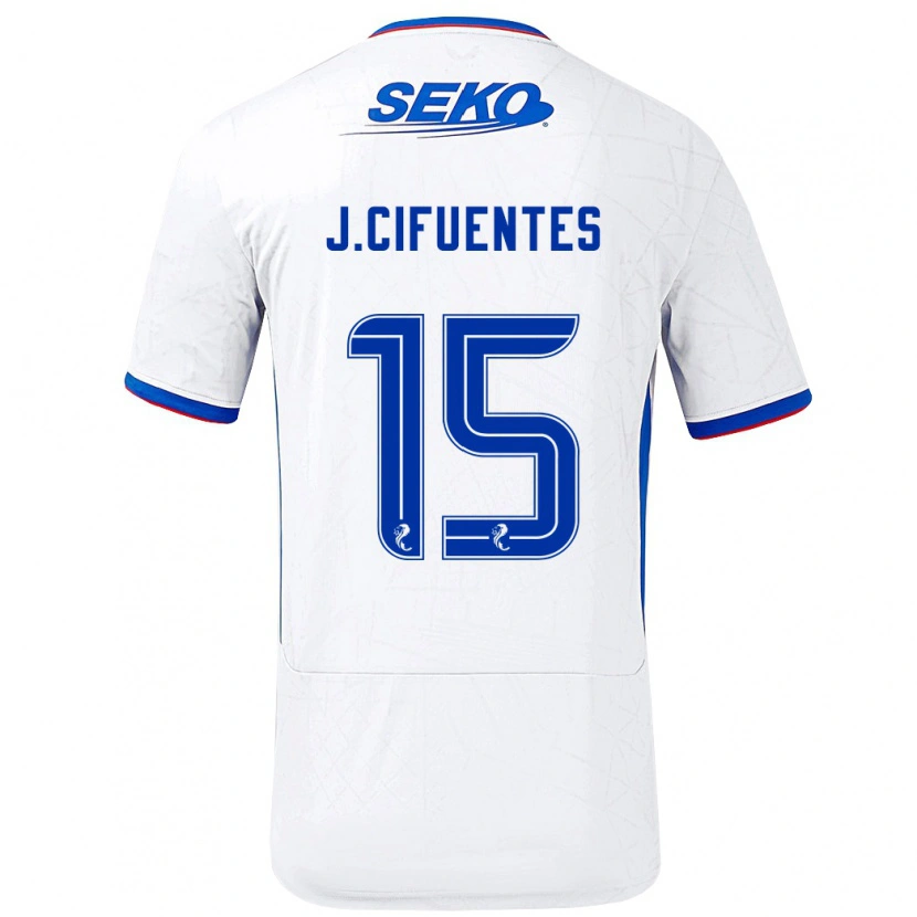 Danxen Mann José Cifuentes #15 Hvit Blå Bortetrøye Drakt Trøye 2024/25 Skjorter T-Skjorte