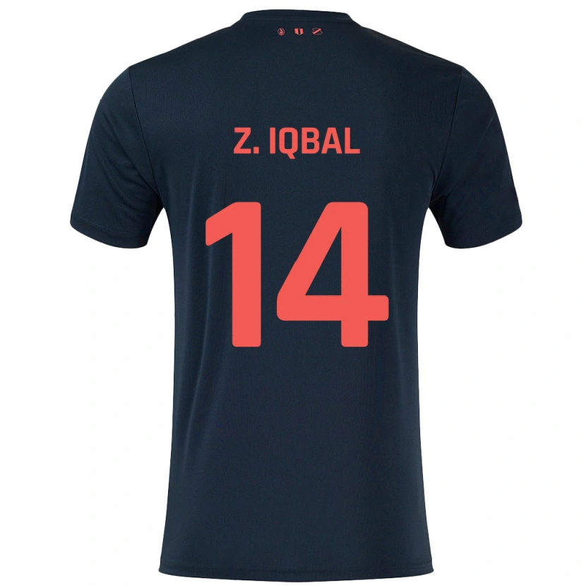 Danxen Mann Zidane Iqbal #14 Svart Rød Bortetrøye Drakt Trøye 2024/25 Skjorter T-Skjorte