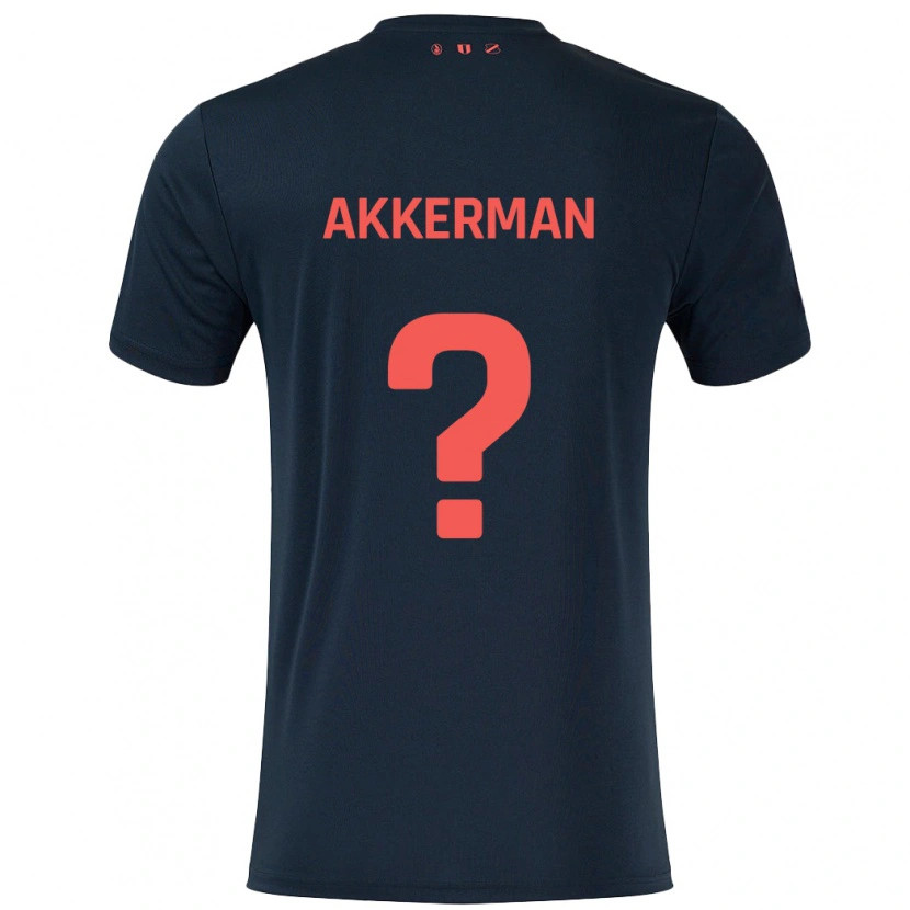 Danxen Mann Mees Akkerman #0 Svart Rød Bortetrøye Drakt Trøye 2024/25 Skjorter T-Skjorte