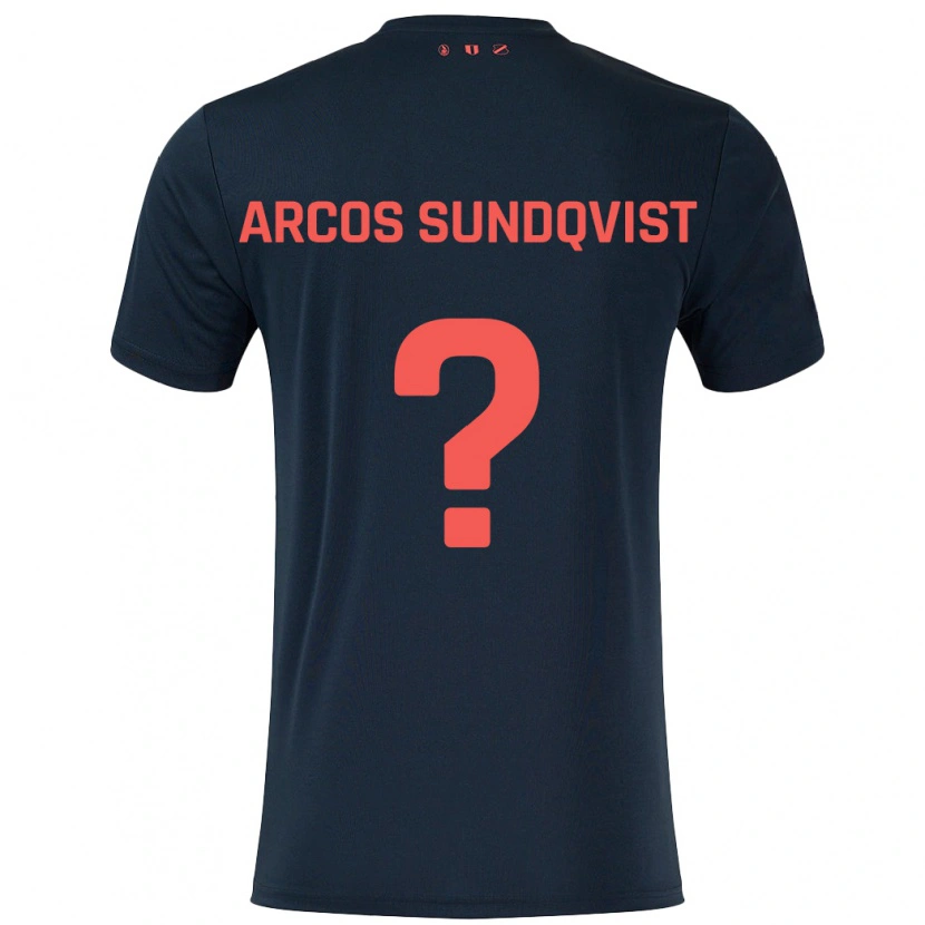 Danxen Mann Gustav Arcos Sundqvist #0 Svart Rød Bortetrøye Drakt Trøye 2024/25 Skjorter T-Skjorte