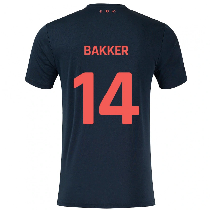 Danxen Mann Eshly Bakker #14 Svart Rød Bortetrøye Drakt Trøye 2024/25 Skjorter T-Skjorte