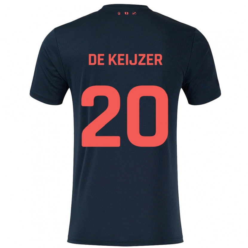 Danxen Mann Lotje De Keijzer #20 Svart Rød Bortetrøye Drakt Trøye 2024/25 Skjorter T-Skjorte