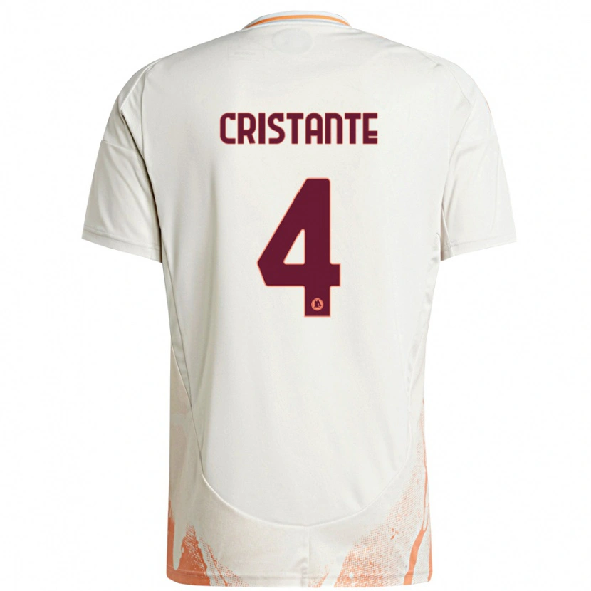 Danxen Mann Bryan Cristante #4 Kremhvit Oransje Bortetrøye Drakt Trøye 2024/25 Skjorter T-Skjorte