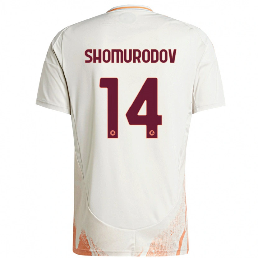 Danxen Mann Eldor Shomurodov #14 Kremhvit Oransje Bortetrøye Drakt Trøye 2024/25 Skjorter T-Skjorte