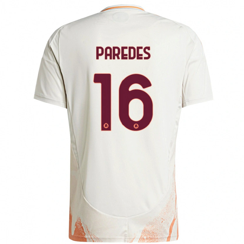 Danxen Mann Leandro Paredes #16 Kremhvit Oransje Bortetrøye Drakt Trøye 2024/25 Skjorter T-Skjorte