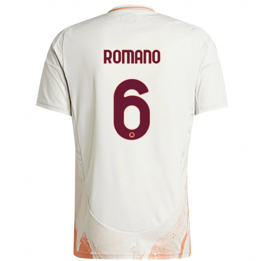Danxen Mann Alessandro Romano #6 Kremhvit Oransje Bortetrøye Drakt Trøye 2024/25 Skjorter T-Skjorte