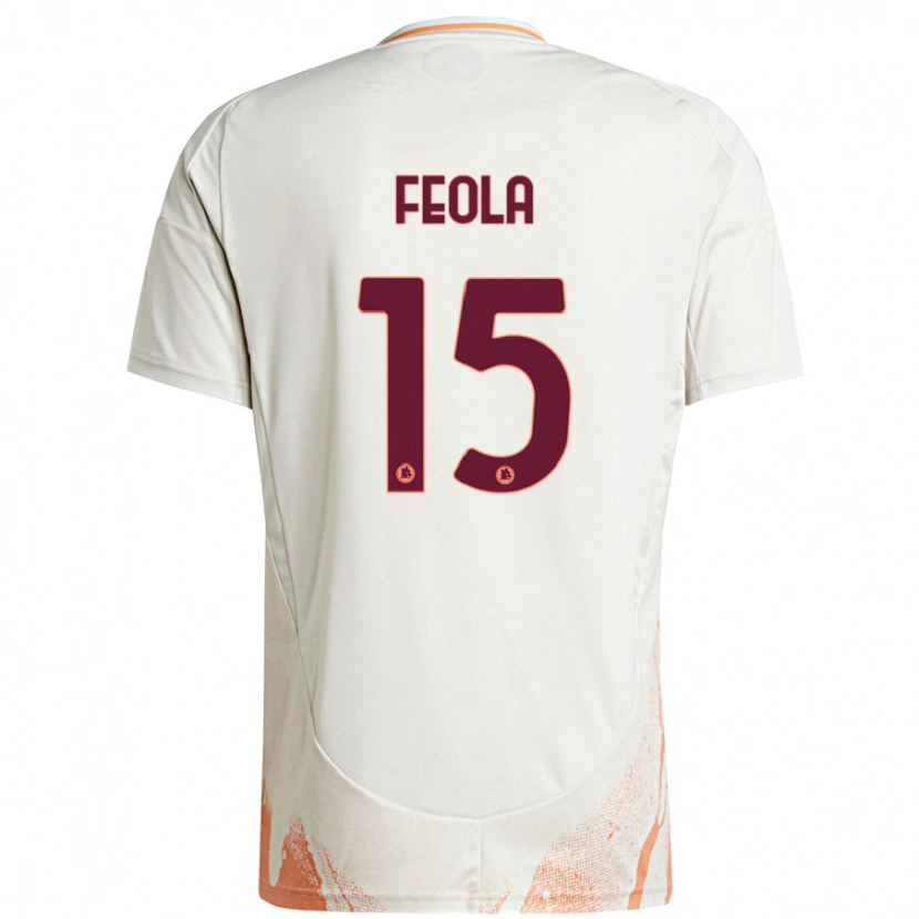 Danxen Mann William Feola #15 Kremhvit Oransje Bortetrøye Drakt Trøye 2024/25 Skjorter T-Skjorte