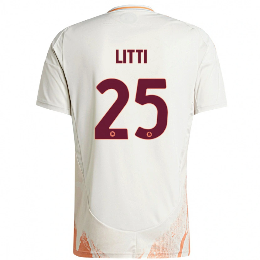 Danxen Mann Marco Litti #25 Kremhvit Oransje Bortetrøye Drakt Trøye 2024/25 Skjorter T-Skjorte