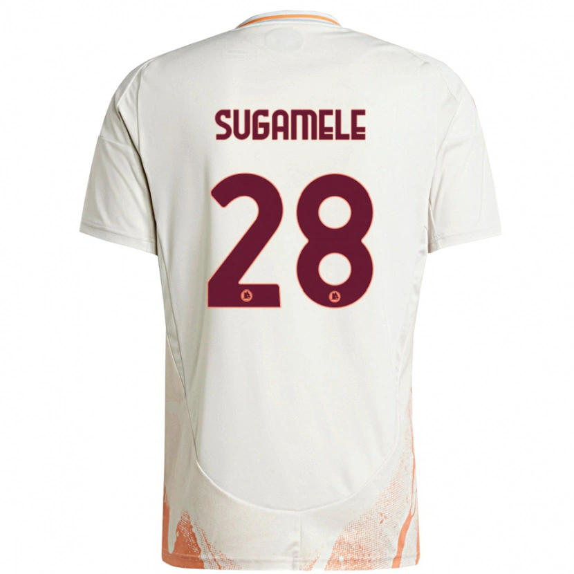 Danxen Mann Alessandro Sugamele #28 Kremhvit Oransje Bortetrøye Drakt Trøye 2024/25 Skjorter T-Skjorte
