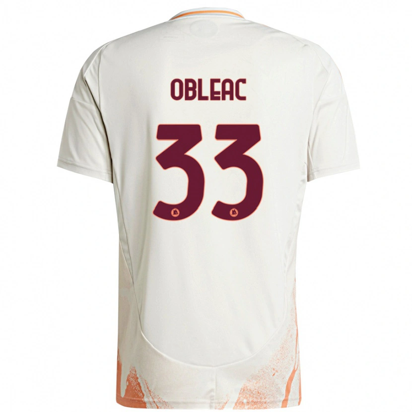 Danxen Mann Matteo Obleac #33 Kremhvit Oransje Bortetrøye Drakt Trøye 2024/25 Skjorter T-Skjorte