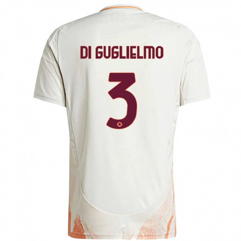Danxen Mann Lucia Di Guglielmo #3 Kremhvit Oransje Bortetrøye Drakt Trøye 2024/25 Skjorter T-Skjorte