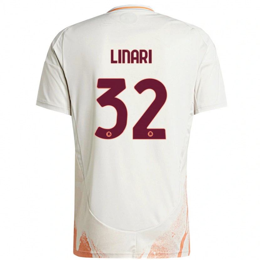 Danxen Mann Elena Linari #32 Kremhvit Oransje Bortetrøye Drakt Trøye 2024/25 Skjorter T-Skjorte