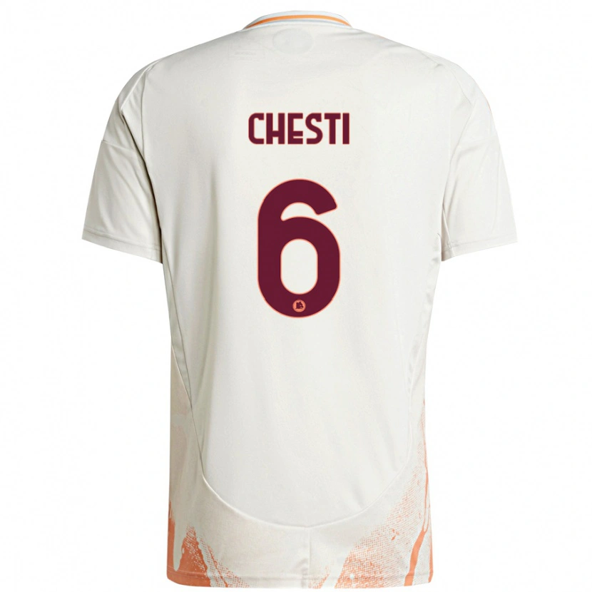 Danxen Mann Francesco Chesti #6 Kremhvit Oransje Bortetrøye Drakt Trøye 2024/25 Skjorter T-Skjorte