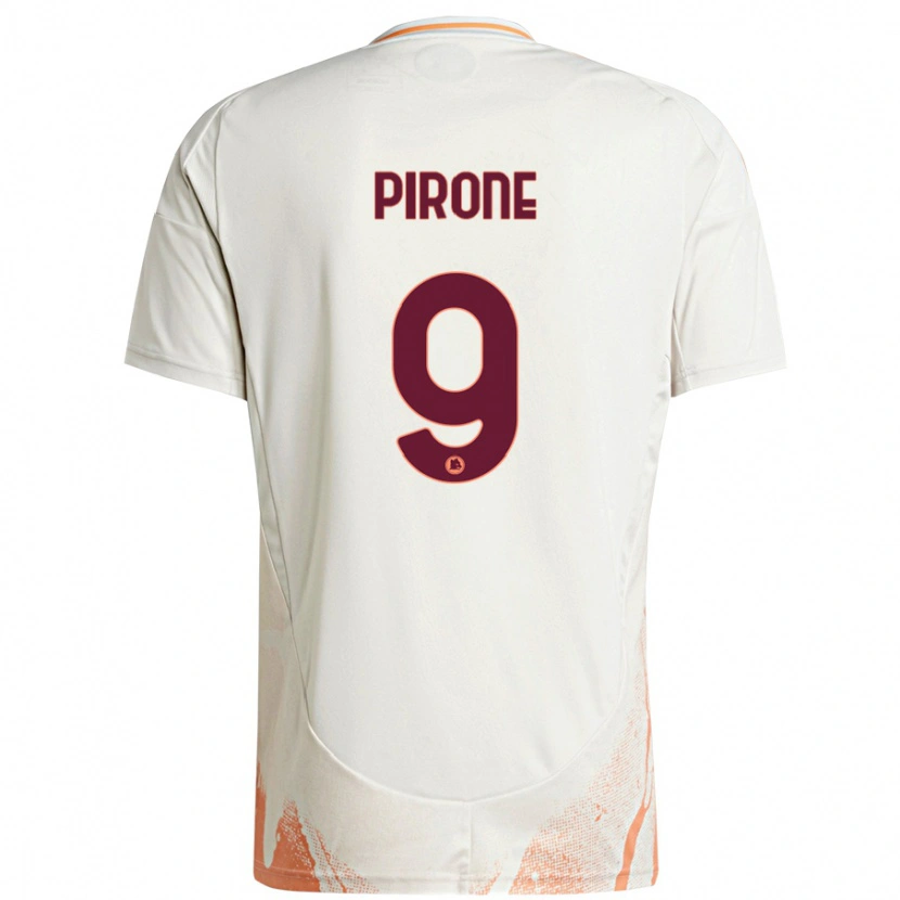 Danxen Mann Valeria Pirone #9 Kremhvit Oransje Bortetrøye Drakt Trøye 2024/25 Skjorter T-Skjorte