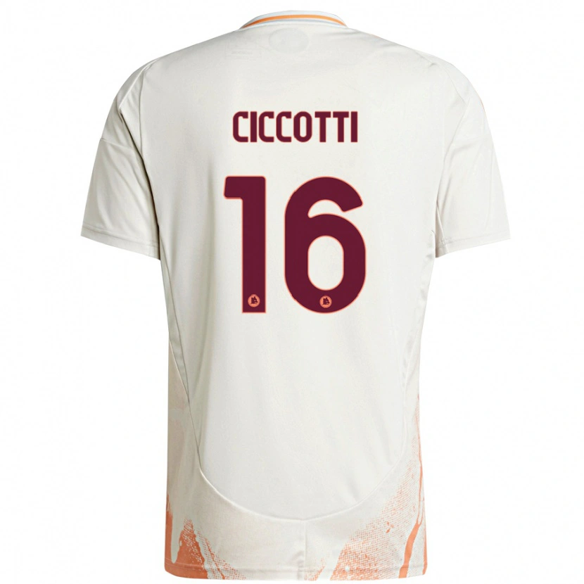 Danxen Mann Claudia Ciccotti #16 Kremhvit Oransje Bortetrøye Drakt Trøye 2024/25 Skjorter T-Skjorte