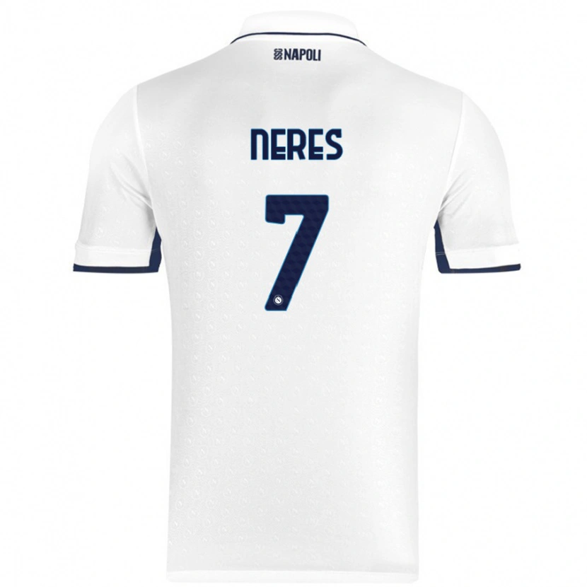 Danxen Mann David Neres #7 Hvit Kongeblå Bortetrøye Drakt Trøye 2024/25 Skjorter T-Skjorte