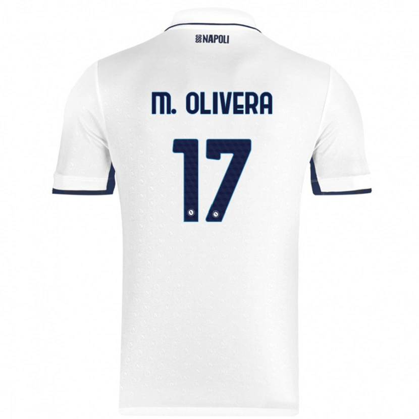 Danxen Mann Mathías Olivera #17 Hvit Kongeblå Bortetrøye Drakt Trøye 2024/25 Skjorter T-Skjorte