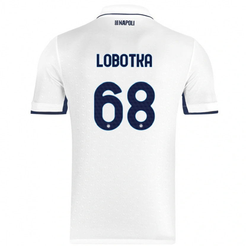 Danxen Mann Stanislav Lobotka #68 Hvit Kongeblå Bortetrøye Drakt Trøye 2024/25 Skjorter T-Skjorte