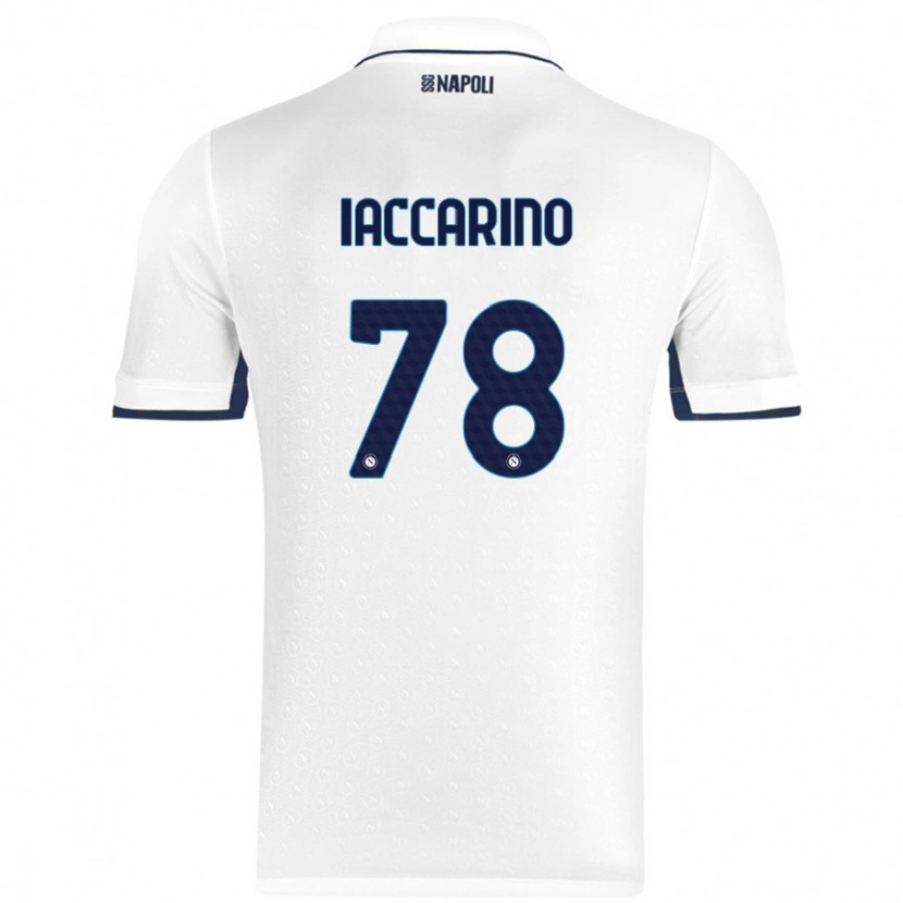 Danxen Mann Gennaro Iaccarino #78 Hvit Kongeblå Bortetrøye Drakt Trøye 2024/25 Skjorter T-Skjorte