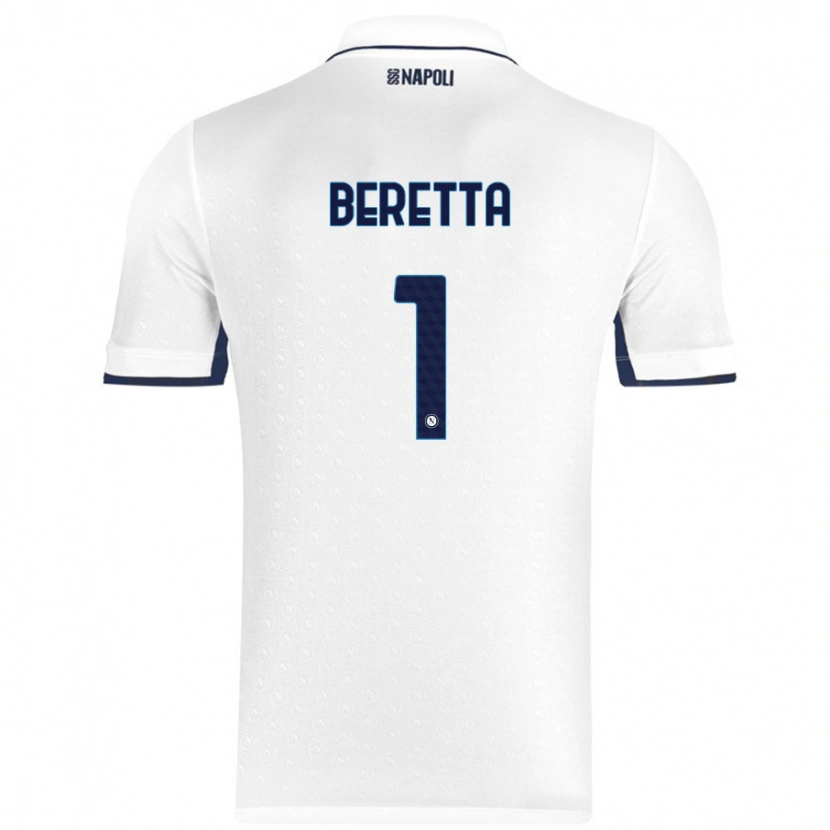 Danxen Mann Beatrice Beretta #1 Hvit Kongeblå Bortetrøye Drakt Trøye 2024/25 Skjorter T-Skjorte