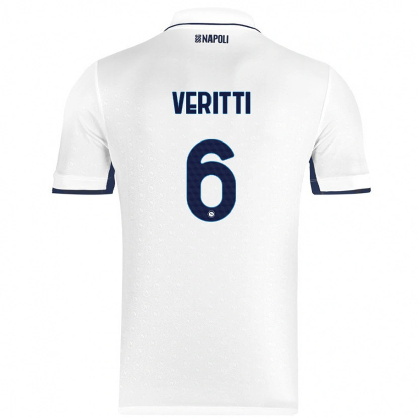 Danxen Mann Federica Veritti #6 Hvit Kongeblå Bortetrøye Drakt Trøye 2024/25 Skjorter T-Skjorte
