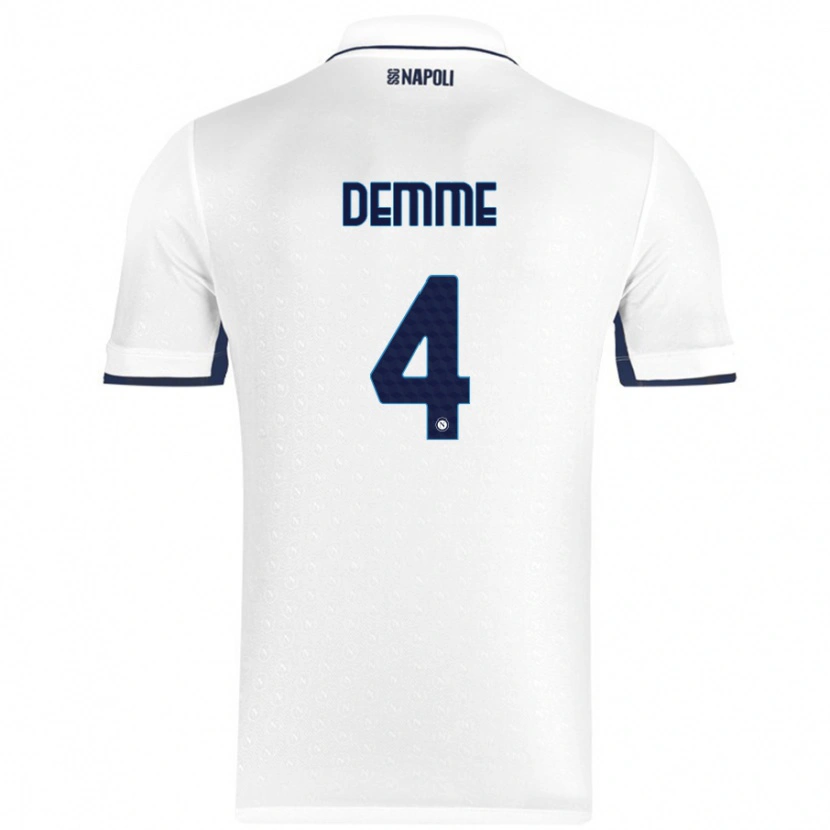 Danxen Mann Diego Demme #4 Hvit Kongeblå Bortetrøye Drakt Trøye 2024/25 Skjorter T-Skjorte