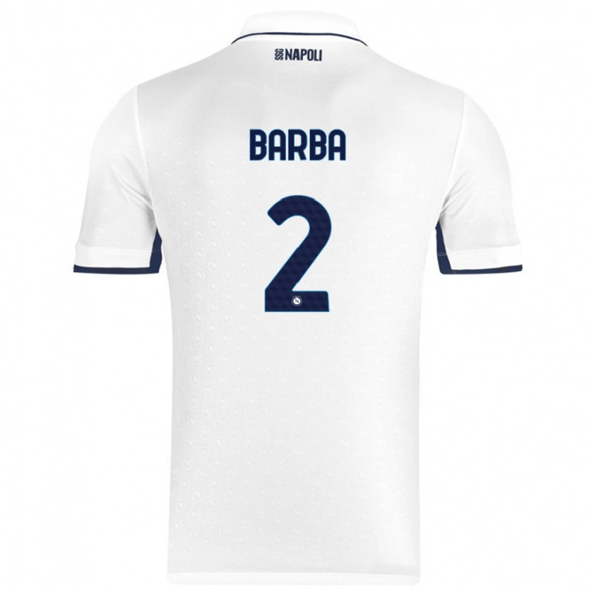 Danxen Mann Benedetto Barba #2 Hvit Kongeblå Bortetrøye Drakt Trøye 2024/25 Skjorter T-Skjorte