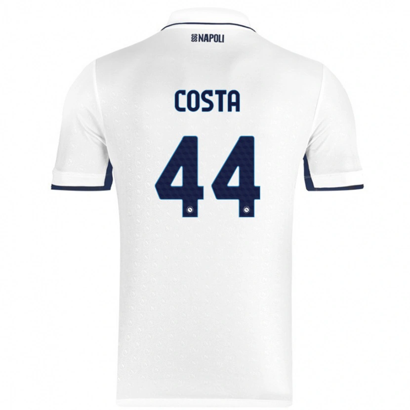 Danxen Mann Filippo Costa #44 Hvit Kongeblå Bortetrøye Drakt Trøye 2024/25 Skjorter T-Skjorte