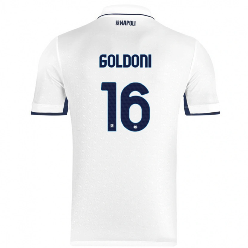Danxen Mann Eleonora Goldoni #16 Hvit Kongeblå Bortetrøye Drakt Trøye 2024/25 Skjorter T-Skjorte