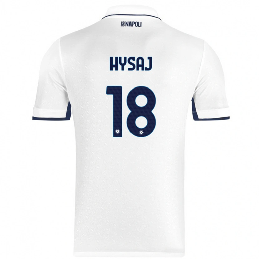 Danxen Mann Daniel Hysaj #18 Hvit Kongeblå Bortetrøye Drakt Trøye 2024/25 Skjorter T-Skjorte