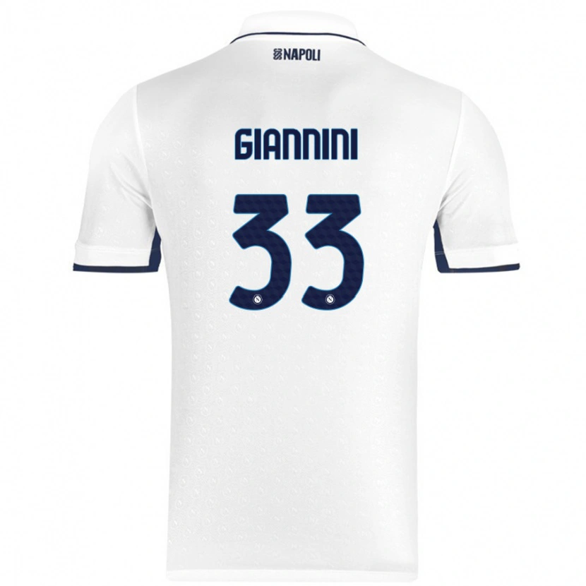 Danxen Mann Enrico Giannini #33 Hvit Kongeblå Bortetrøye Drakt Trøye 2024/25 Skjorter T-Skjorte